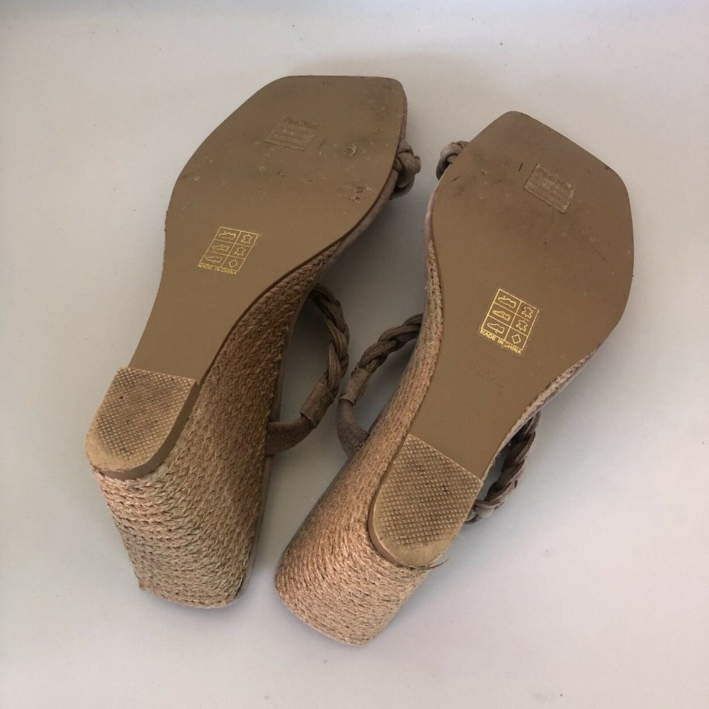 RAYE Essex Wedges Taupe Braided Espadrilles Square Tie Ring Revolve 9 $178 - Picture 7 of 7